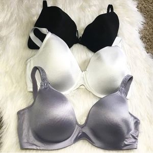 3 Bra Bundle Lined 38C Lavender Black White